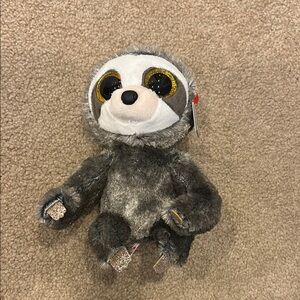 Adorable New TY Gray Sloth Plush Toy
